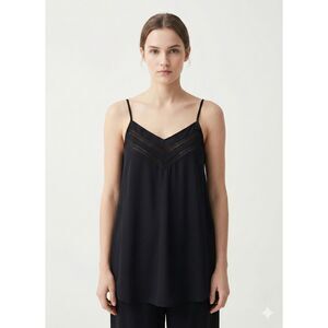 Express Black Flowy Tank Top High Side Slits Adjustable Straps XS Minimalist